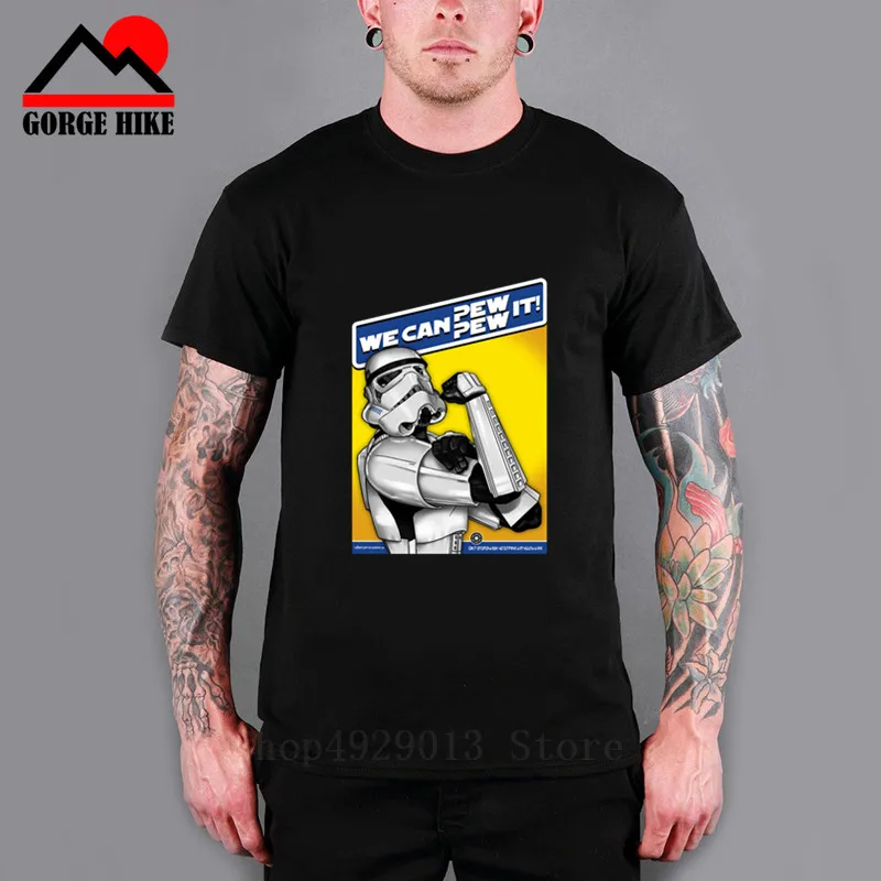 Пародия звезда Мужская футболка WE CAN PEW-PEW IT Wars Awesome художественная печатная