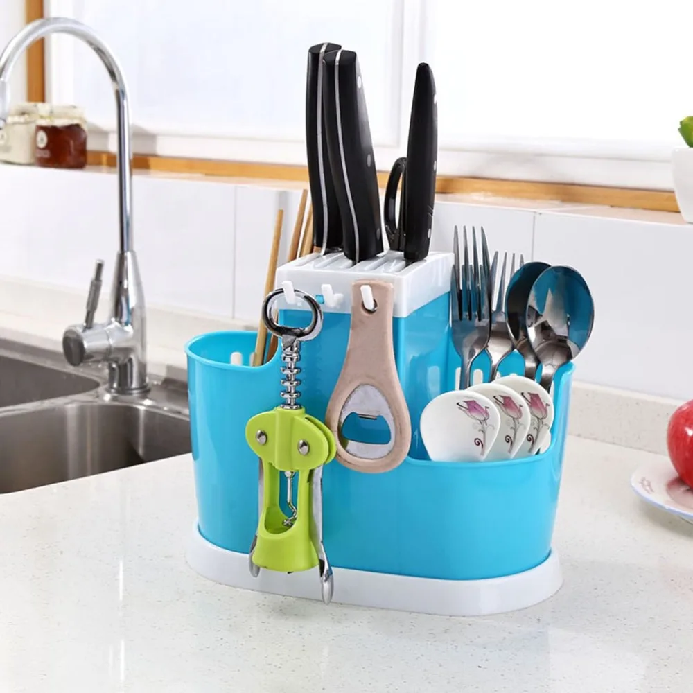 Многофункциональная стойка для стока палочки для еды держатель для хранения ножей Подставка для хранения посуды Кухонные гаджеты