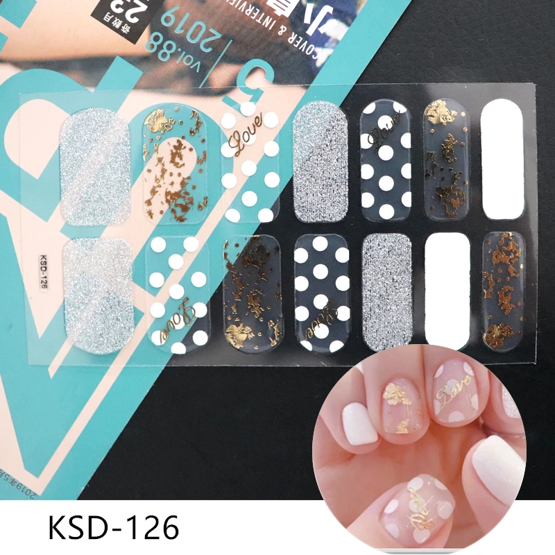 3D Мода Полный лак для ногтей Обертывания клей блеск KSD наклейки для ногтей украшения для ногтей инструменты для маникюра экологические для женщин