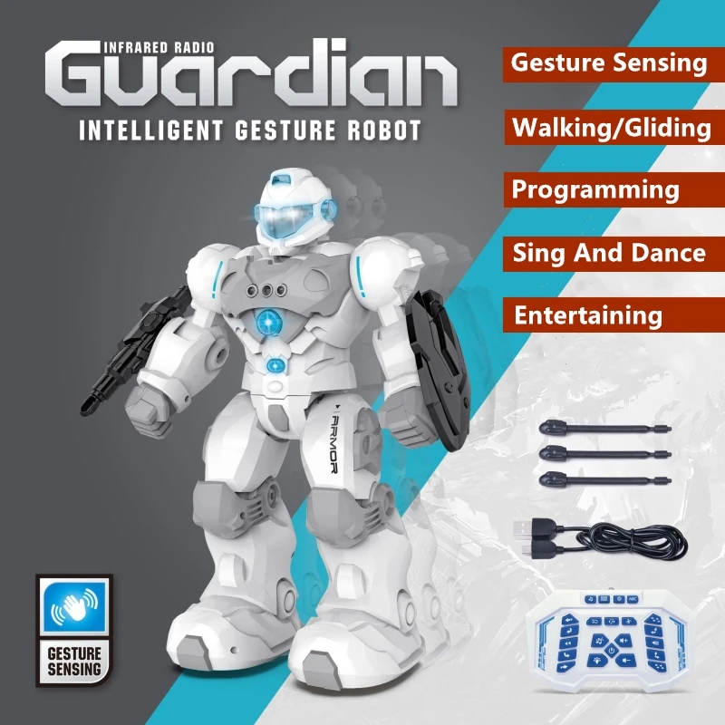 

Smart Electric Remote Control Robot Gesture Sensing Programming Walk Glide Switch Fire Bullet Auto Demo Sing&Dance RC HumanRobot