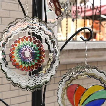 

Classic 3D Metal Wind Spinner Multicolored Art Garden Wind Chimes Window Hanging Home Decoration Crafts Ornaments