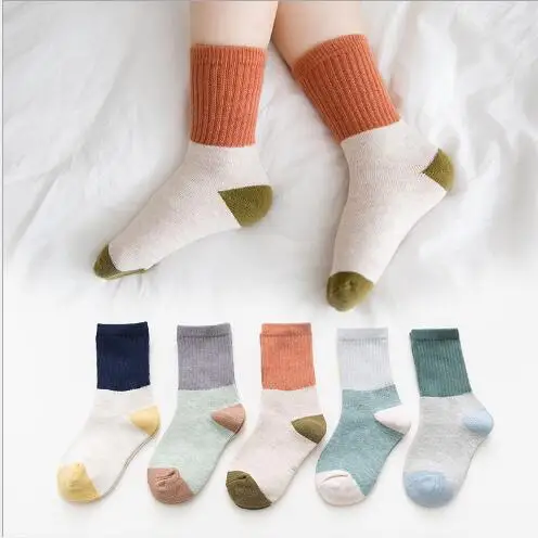 ; детские носки для маленьких мальчиков и девочек От 1 до 12 лет 5 пар/партия детские носки