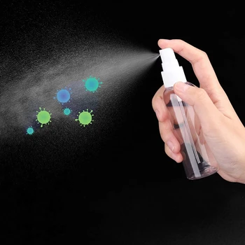 

5PCS Set 100ml Spray Bottles Portable Disinfection Fluid Empty Refillable Container 84 Disinfectant Alcohol Cosmetic Containers