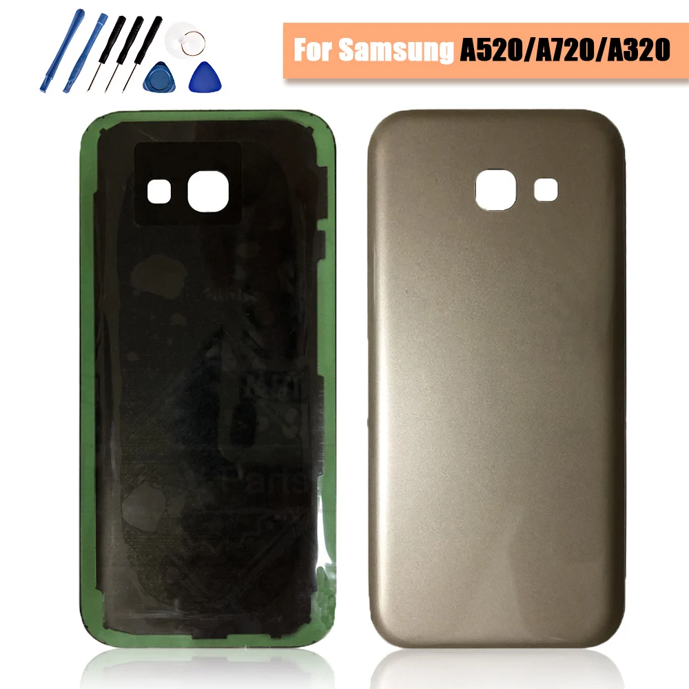 

real case For Samsung Galaxy A5 2017 Back Battery Case Glass Housing Cover A520 A520F For Samsung A5 2017 Back Door Replacement
