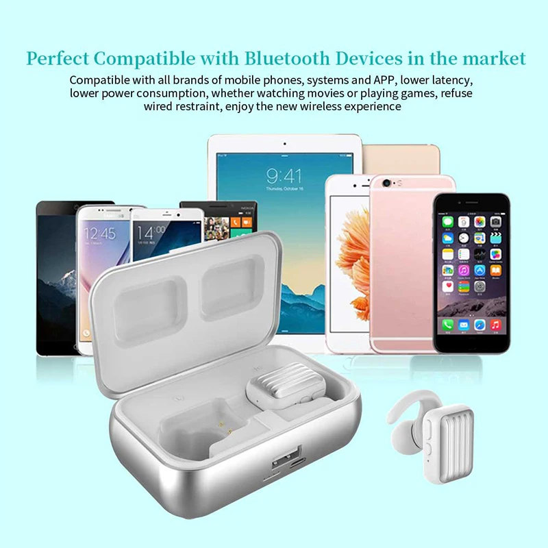 TWS Bluetooth 5.0 Earphones 1500mAh Charging Box Wireless Headphone 9D Stereo Sports Waterproof Earbuds Headsets With Microphone