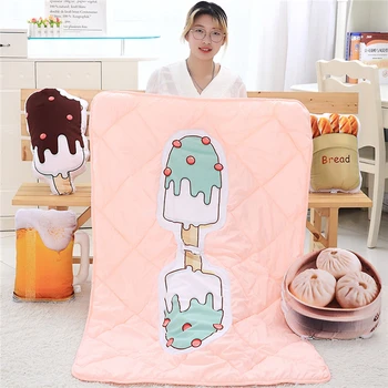 

Simulation Ice Cream Bedding Pillow Quilt Bedside Sofa Back Cushion Multifunctional Office Lunch Break Blanket Foldable Quilt