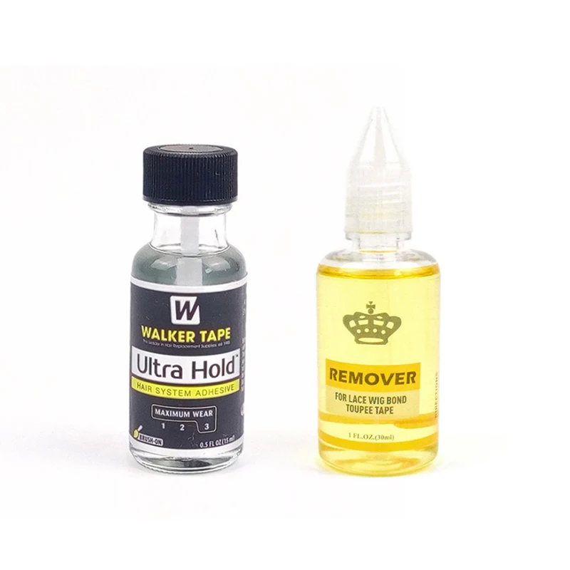 

Ultra Hold Glue Toupee Tape Hair System Adhesives Brush For Lace Wig/Toupee Soft-bond 1 Bottle yellow30ml Remover