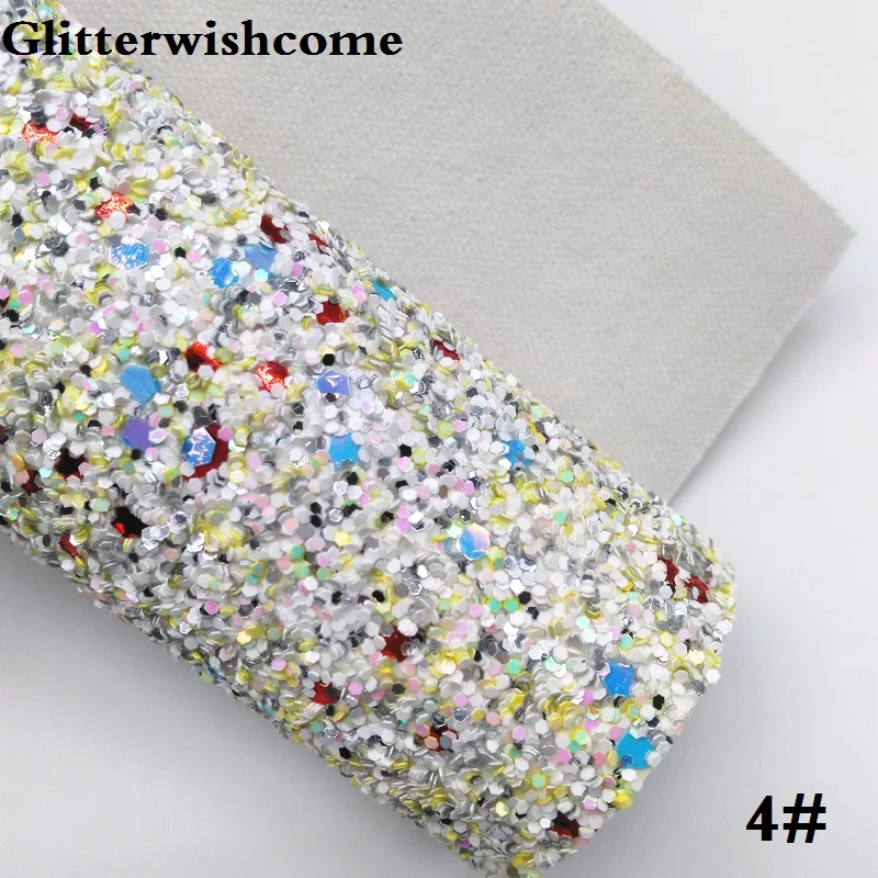 Мини рулон синтетической кожи Glitterwishcome 30 х134 см крупная блестящая кожа