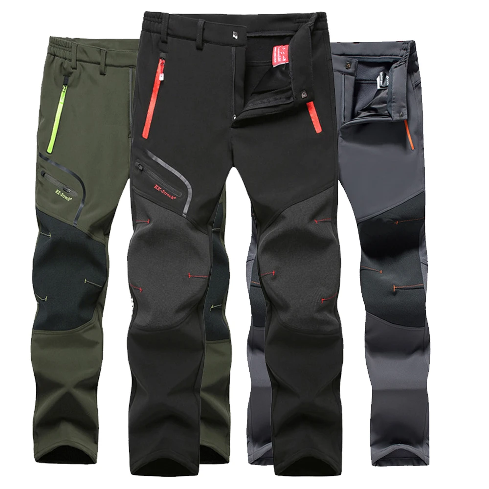 Pantalones de senderismo elásticos para hombre, pantalones de pesca de lana con carcasa blanda, para deportes al aire libre, tácticos, impermeables, de montaña, para verano