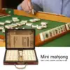 Chinese Mahjong With Antique Portable Case 144 PCS Traveling Mahjong Adult Travel Game Toy Practical Durable Engraved Tiles 1