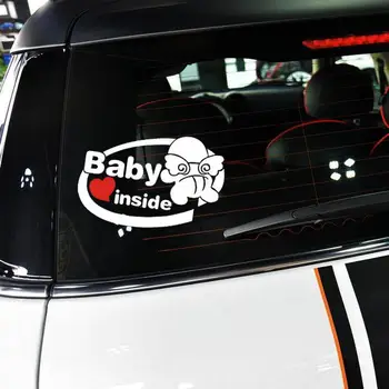 

Car Sticker Decorative Decals Baby inside Pattern Angel Baby Sticker Reflective Bumper Sticker