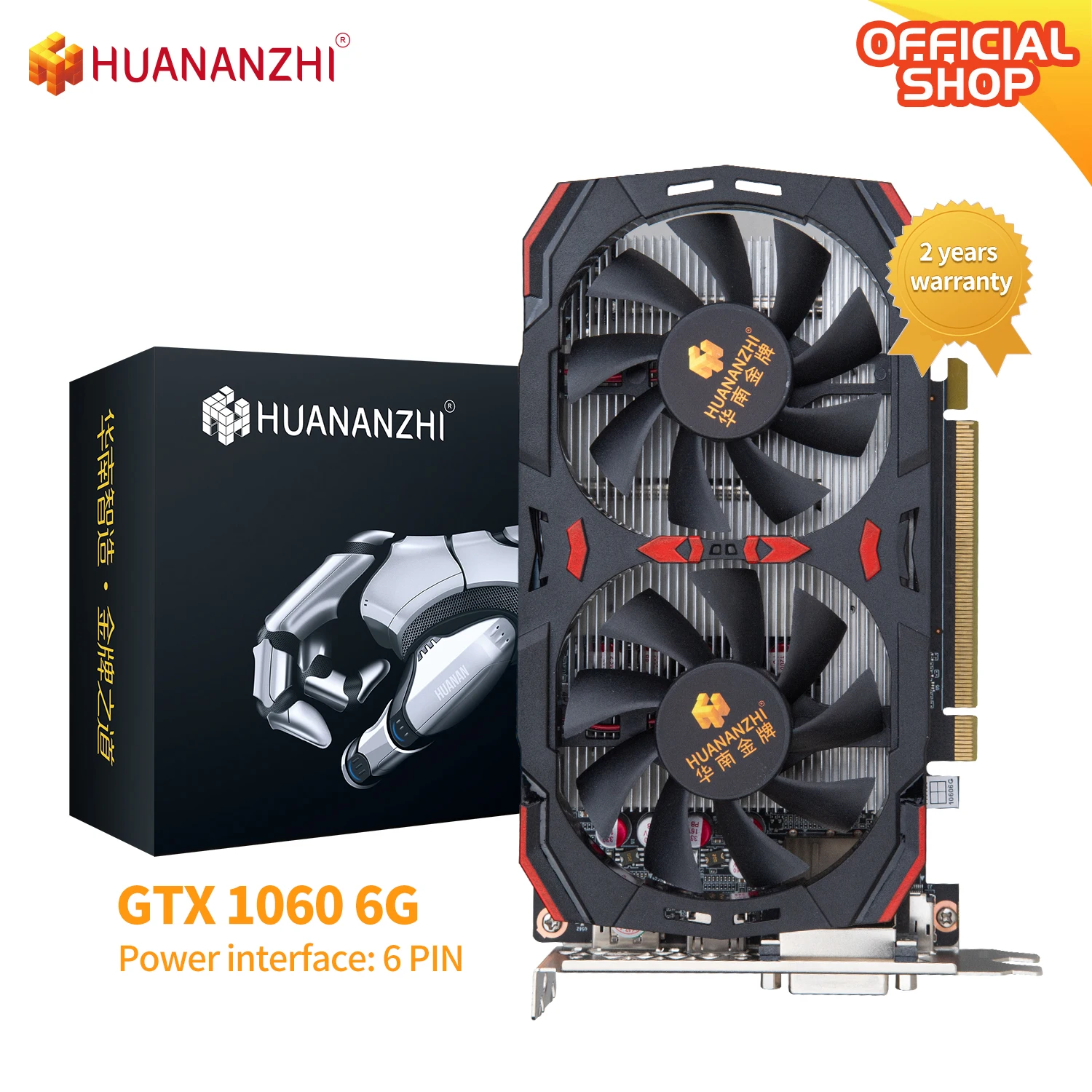 Графическая карта HUANANZHI GTX 1060 6G графическая 760 960 970 1050 TI 4G AMD RX 550 560 GDDR4 GDDR5 DVI VGA