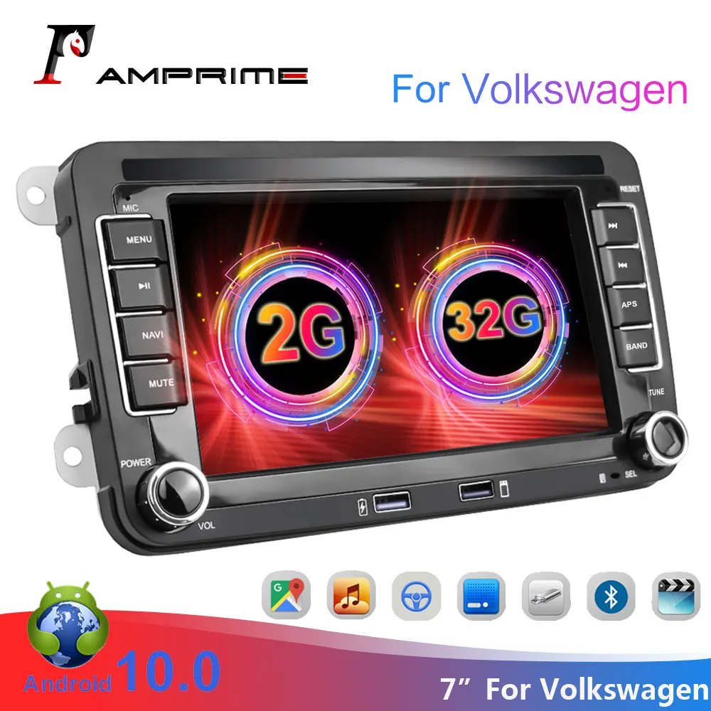 AMPrime Android 7 'Ƈ ГБ/2G RAM автомобильный мультимедийный плеер GPS навигация 2 din