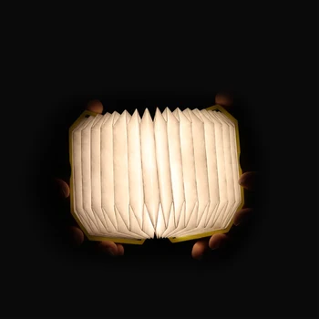 

Wooden Folding LED Flip Book Light Rechargeable Lamp Portable White Night for Living Room Christmas Decor Dropshipping