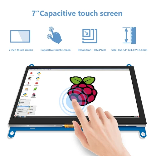 LCD 디스플레이 미니 pc 터치 HDMI 모듈, 라즈베리 파이 3, 파이 4, PC 모니터, 오렌지 파이, IPS 7 인치 스크린, AIDA64, 1024x600 2
