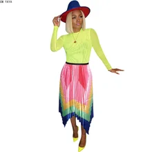 CM.YAYA, женские винтажные плиссированные юбки до середины икры с высокой талией и волнистым принтом, ретро классическая плиссированная юбка, женские юбки CMH1145