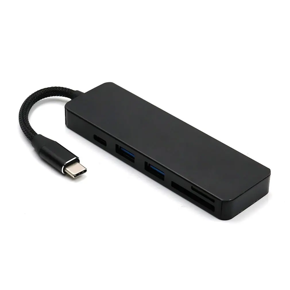 5 в 1 USB концентратор type-C до 4 порта USB3.0+ USB2.0+ TF/Micro SD+ SD type C PD адаптер зарядки USB-C кардридер для Mac