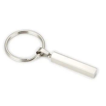 

Stainless Steel Rectangle Charm Keychain Blank For Engrave Metal Bar Key Chain Mirror Polished 10pcs