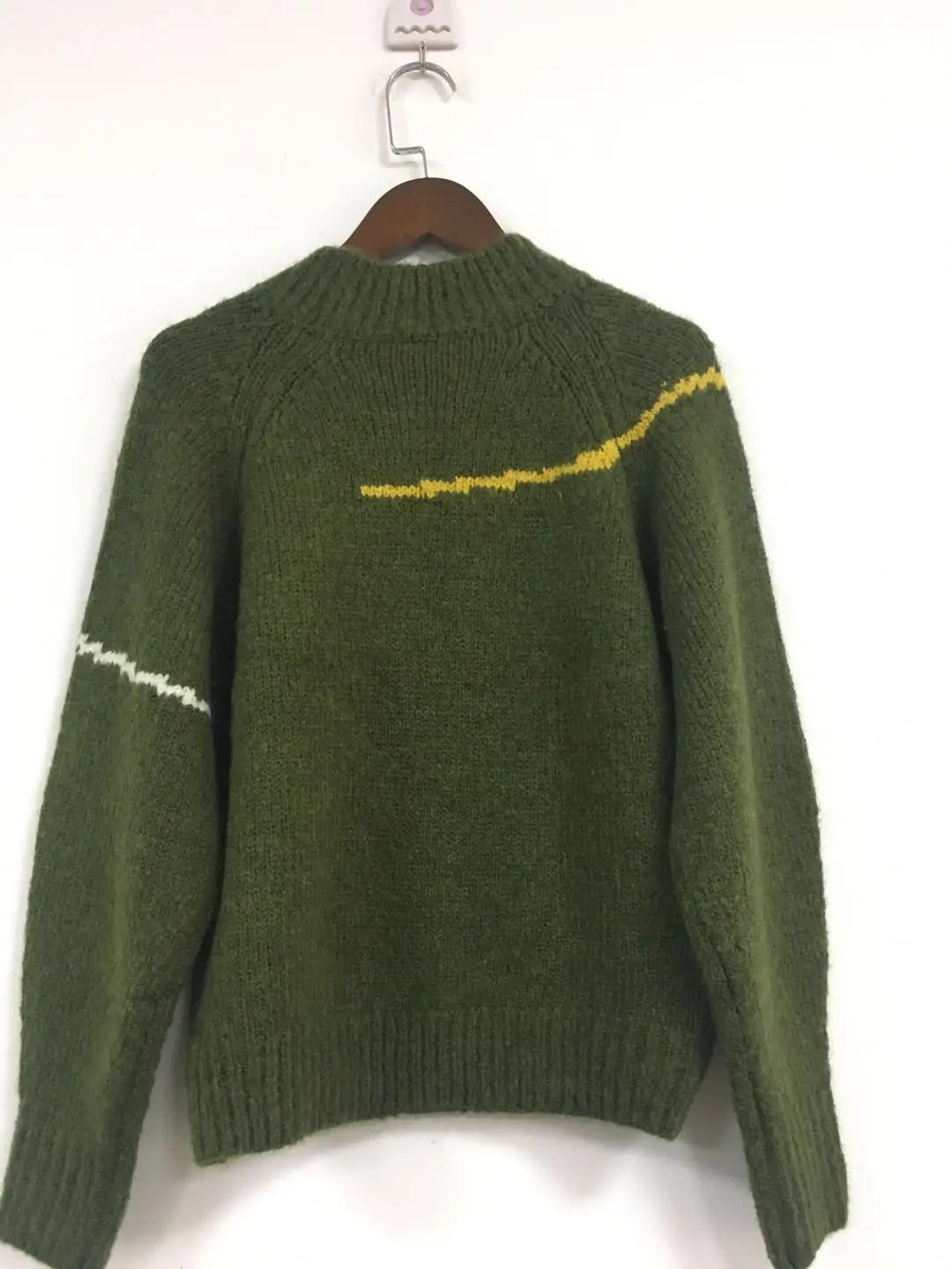 Осень и зима Цвет с абстрактными линиями ленивый Свободный вязаный свитер