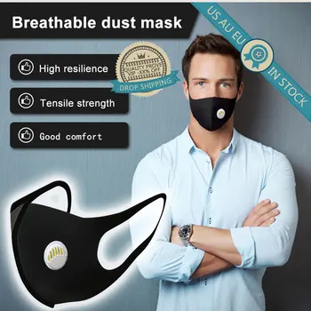 

30/10Pcs Men Women Anti Dust Masks Anti PM2.5 Pollution Face Mouth Respirator Black Breathable Valve Mask Filter 3D Mouth Cover