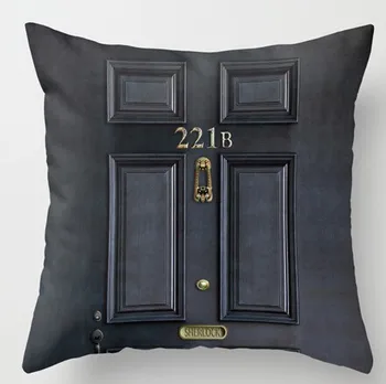 

Classic Old Sherlock Holmes 221b Door Luxury Printing Square Zippered Pillowcase Throw Pillow Sham Unique Best Pillow Case