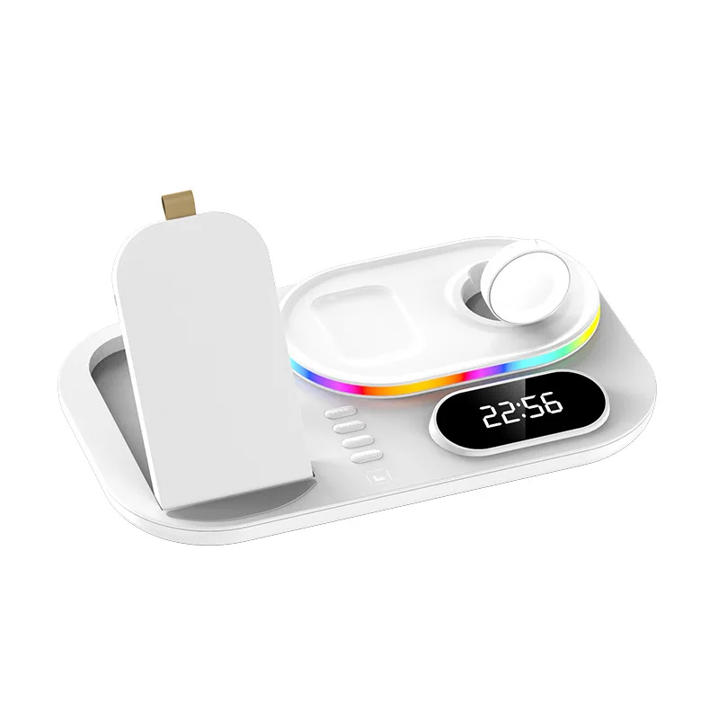 apple magsafe duo charger 30W Fast Wireless Charger For Airpods Pro Apple IWatch 4IN1 Time Clock RGB Light Charging Station for iPhone X 13 12 11 Pro Max huawei wireless charger Wireless Chargers