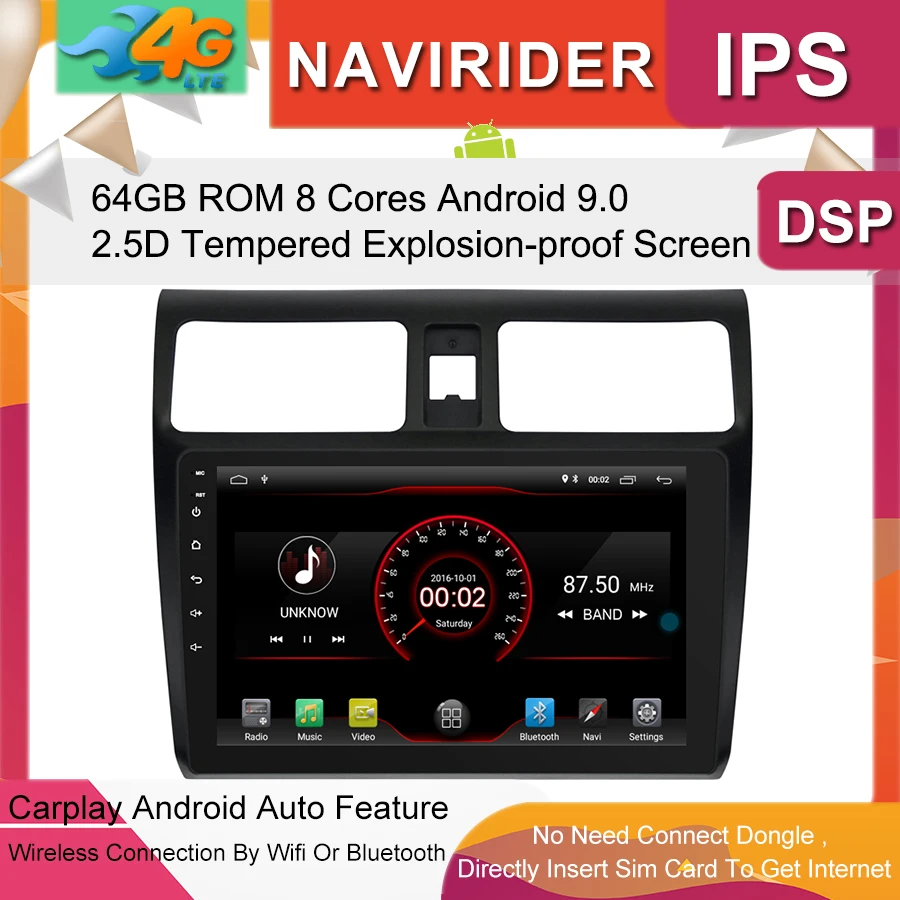 

Built in 4G Lte car Intelligent navigation tape recorder 9.0 android car gps radio multimedia player for Suzuki SWIFT 2006,2011