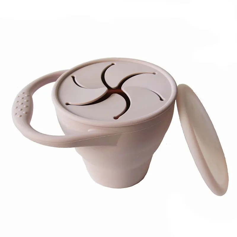New Colors Baby Silicone Snack Cup Toddle Portable Food Storage Box Portable Snacks Container BPA Free Silicone Soft Lid