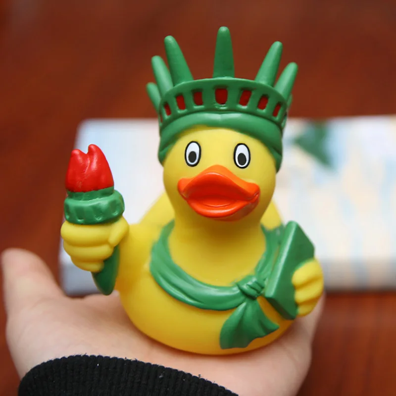 9,5 см Классическая плавающая утка детская игрушка для купания Статуя Свободы резиновая утка игрушка детский подарок коллекция хобби домашний декор
