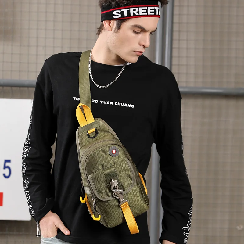 

Trend MEN'S Bag Large Capacity Travel Shoulder Bag Waterproof Nylon Bag Versatile Lightweight Shoulder Bag Casual Chest Pack