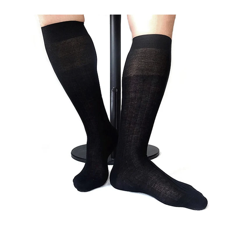

Long Men Striped Socks Cotton Formal Knee Sexy Male Business Host Stocking Classic Fashion Style For Leather Shoes