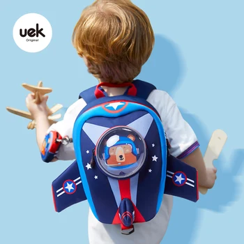 

Uek Kid Hottest Sale School Bags Airplane Cartoon Anti-Lost Children Toddler Backpack Walking Harness Safety Harness Outdoor Bag