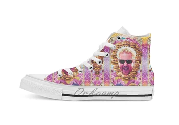 

guy celebrity chef fieri breathable Casual High Top lace-up Canvas shoes sneakers Drop shipping