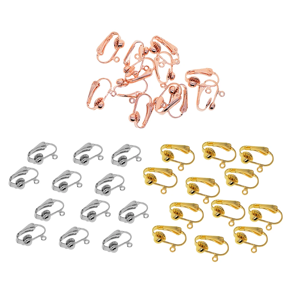 

18 Pairs Clip-On Converted Earrings Loop Findings Blanks Base for DIY Handmade Jewelry Making Craft 16x14mm