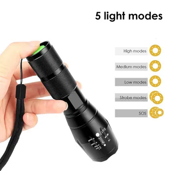 

8000LM Powerful Waterproof V6 LED Flashlight Portable LED Camping Lamp Torch Lights Lanternas Self Defense Tactical Flashlight