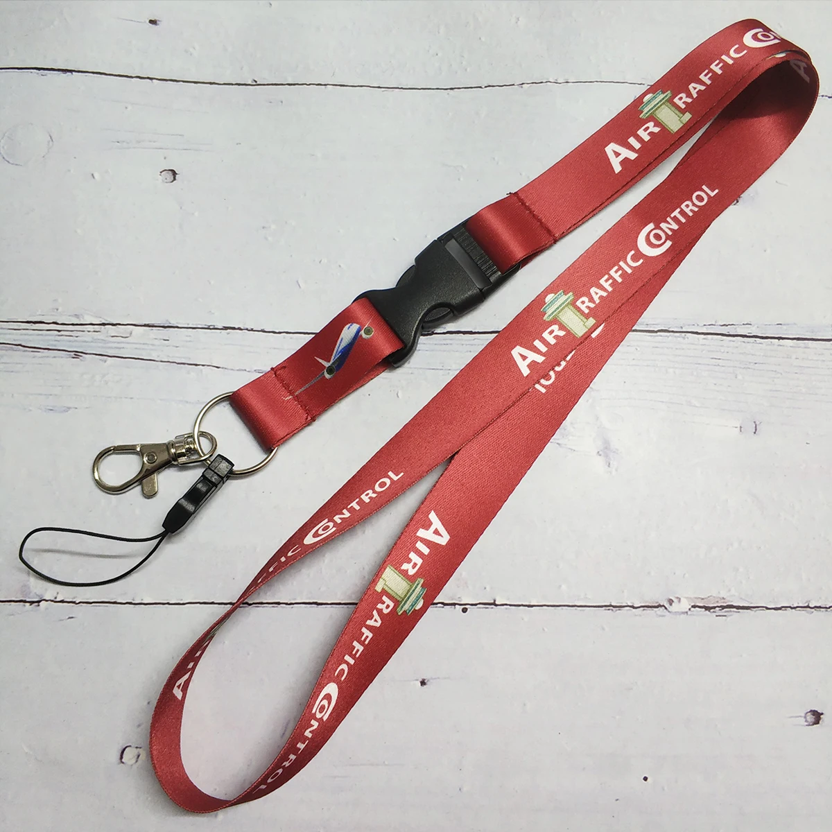 Aviation-Themed Polyester Neck Strap Keychain Gift