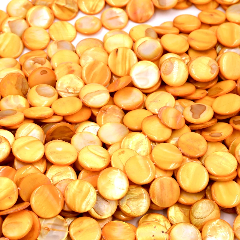 Fashion diy 20mm yellow round puff mop shell beads full strands | Украшения и аксессуары