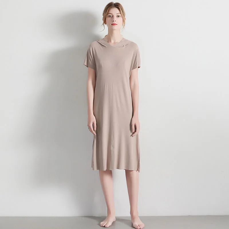 Elifashion Новинка летнее женское однотонное платье домашняя одежда пижамы и уличные