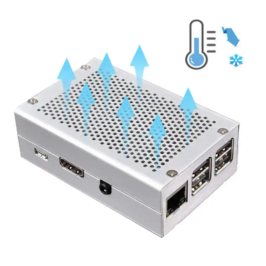 

Junction Box Metal Case Enclosure Heat Sink Dust‑Proof Chassis Motherboard Parts for Raspberry Pi 3 Model B+