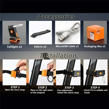 

New USB Rechargeable Mountain Bike Tail Light Taillight Safety Warning Bicycle Rear Light Night riding warning light#g20