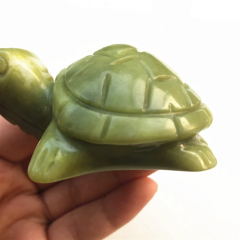 1 шт. 80 мм натуральный камень нефрит КРИСТАЛЛ ручной работы резная черепаха зеленый нефрит Черепаха подарки натуральный камень s и минералы