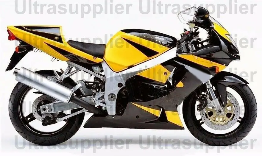 

Yellow Black Silver Motorcycle Complete Injection Fairing Kits Bodywork for Suzuki GSXR 600 750 GSXR750 GSXR600 2001 2002 2003
