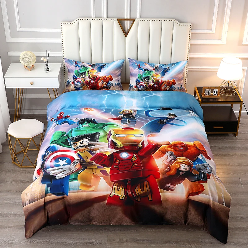 Комплект постельного белья Marvel пододеяльник с изображением супергероев