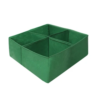 

Garden Planting Bag Felt Fabric Raised Planting Bed 4 Divided Grids Plant Vegetable Growing Pot Wear resistant Garden Beds