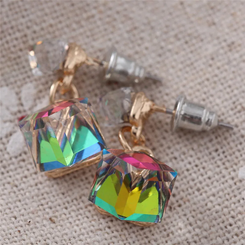 Crystal Rhinestone Earrings Zircon Stud Earrings Women Wedding Bridal Jewelry