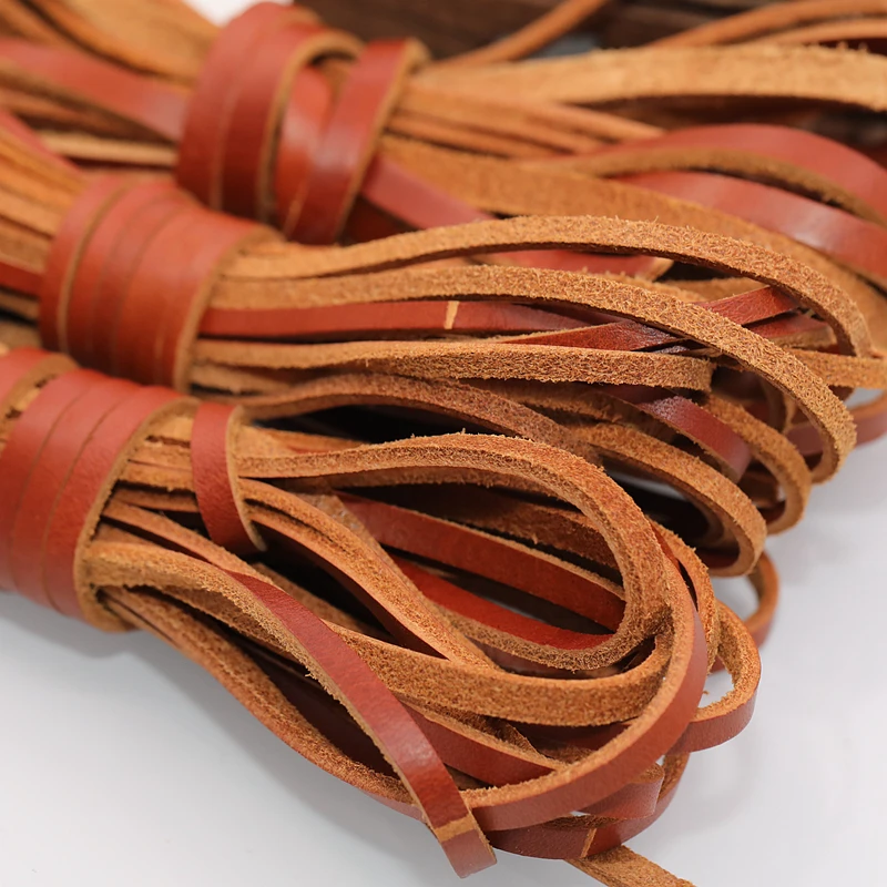 5meter/lot first layer top flat cowhide Genuine leather rope Leather strip for craft Jewelry bag diy | Дом и сад