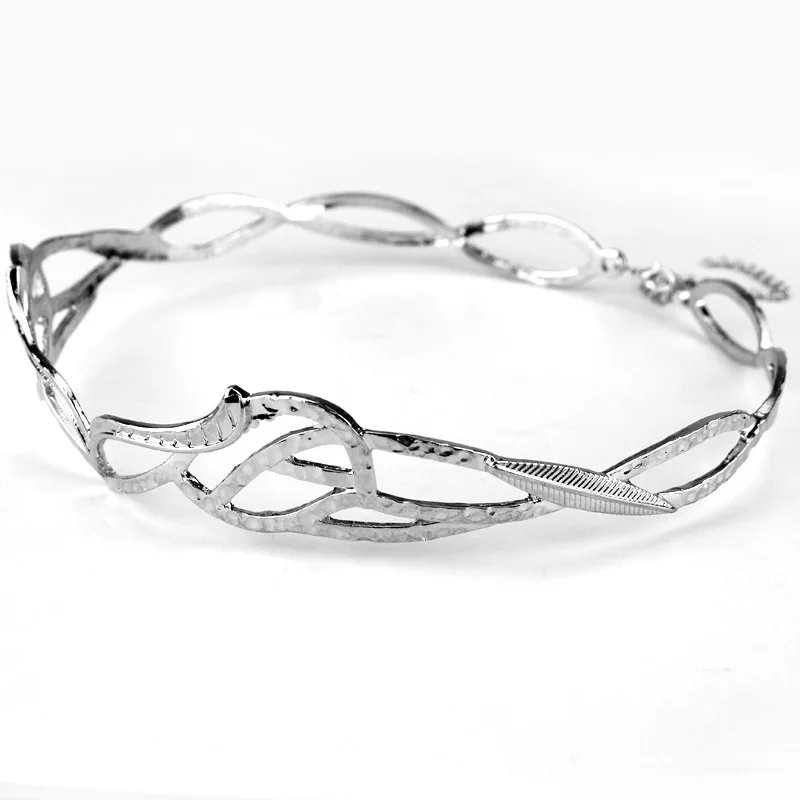 Винтажный ELROND CROWN эльф эльфийский венок Золотой Серебряный Tolkien костюм аксессуар LOTR для женщин и девочек аксессуары для волос на Рождество подарок - Окраска металла: silver