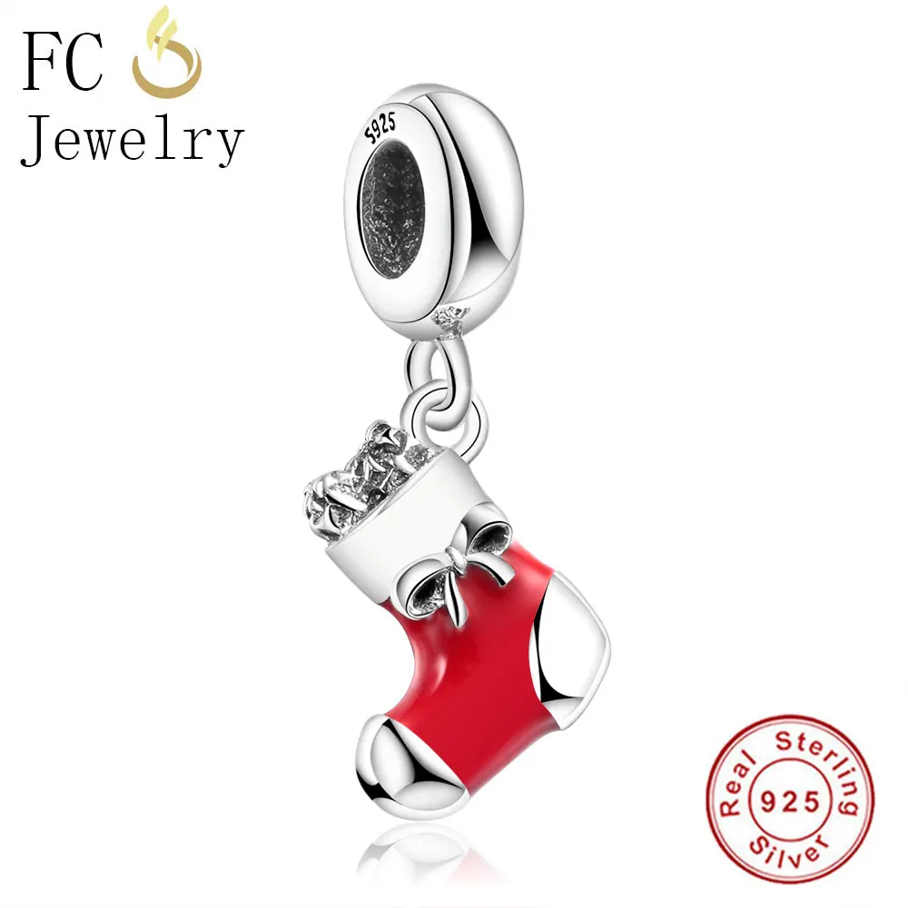 FC Jewelry 925 Sterling Silver Shoes Dangle Beads Fit Original Brand Charms Bracelet Bangles Berloque Necklace Pendants DIY | Украшения и