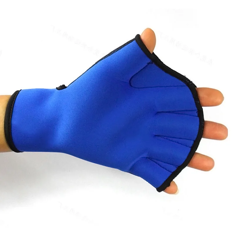 Newly 1 Pair Swimming Gloves Aquatic Fitness Water Resistance Aqua Fit Paddle Training Fingerless Gloves BN99 5