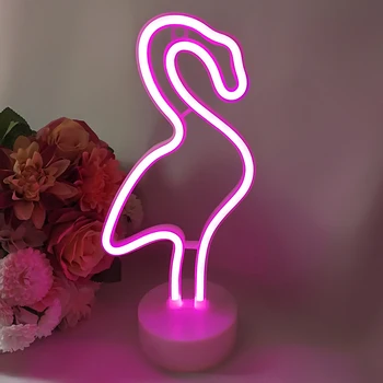 

Hot Flamingo/Cactus/Moon/Lightning Neon Signs LED Light with Holder for Party Supplies Removable Home Decoration Lamp for Kids R